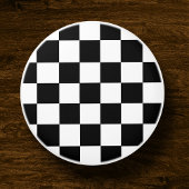 Zwart-wit geborduurd toetsenbordpatroon keramische knop