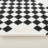 Zwart-wit geborduurd toetsenbordpatroon sherpa deken (3/4)