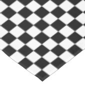 Zwart-wit geborduurd toetsenbordpatroon tafelkleed (Gekanteld)