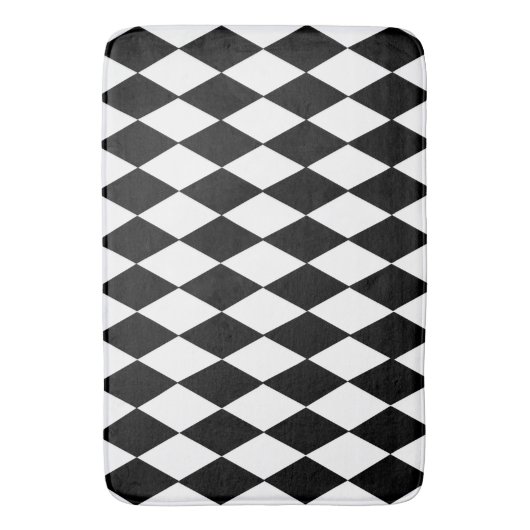 Zwart-wit geborduurde Bath Mat (Voorkant Verticaal)