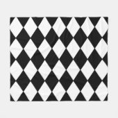 Zwart-wit geborduurde rugzak fleece deken (Voorkant (Horizontaal))