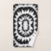 Zwart-wit geborsteld bad handdoek (Handdoek)