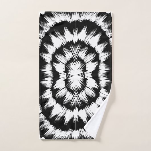 Zwart-wit geborsteld bad handdoek (Handdoek)