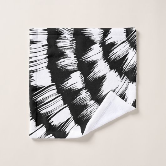 Zwart-wit geborsteld bad handdoek (Wasdoekje)