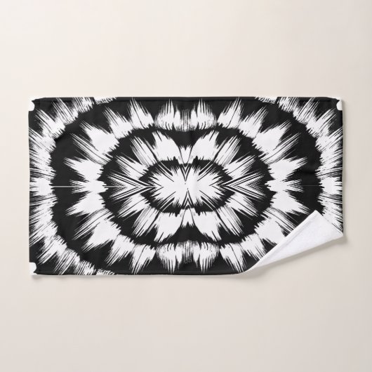 Zwart-wit geborsteld bad handdoek (Handdoek)