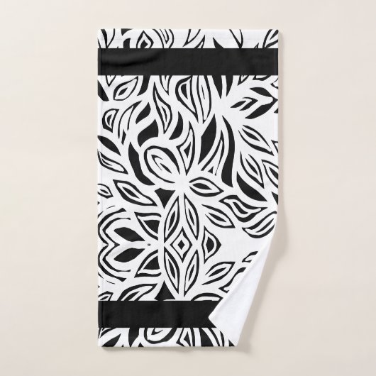 Zwart-wit geborsteld geborsteld theedoekset bad handdoek (Handdoek)