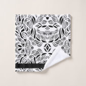 Zwart-wit geborsteld geborsteld theedoekset bad handdoek (Wasdoekje)