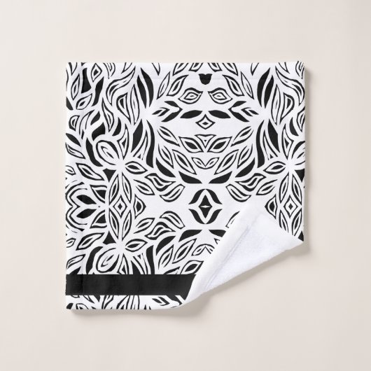 Zwart-wit geborsteld geborsteld theedoekset bad handdoek (Wasdoekje)