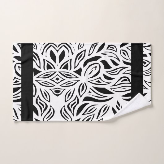 Zwart-wit geborsteld geborsteld theedoekset bad handdoek (Handdoek)