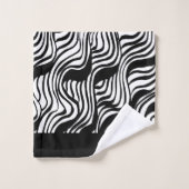 Zwart-wit geborsteld patroon bad handdoek (Wasdoekje)