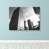 Zwart-wit gebouwen canvas afdruk (Insitu (Houten vloer))