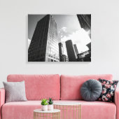 Zwart-wit gebouwen canvas afdruk (Insitu (Woonkamer))