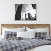 Zwart-wit gebouwen canvas afdruk (Insitu (Slaapkamer))