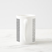 ZWART & WIT GEBREID Bone China Mok (Achterkant)