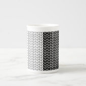 ZWART & WIT GEBREID Bone China Mok (Voorkant)