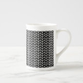 ZWART & WIT GEBREID Bone China Mok (Rechts)