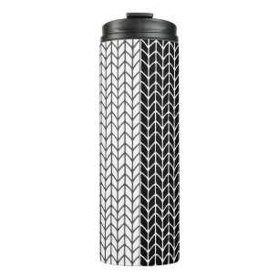ZWART & WIT GEBREID Thermokopje Thermosbeker