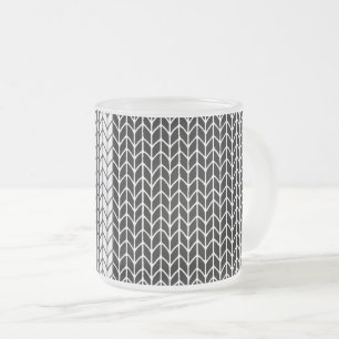 ZWART & WIT GEBREIDE Frosted Glass Mok