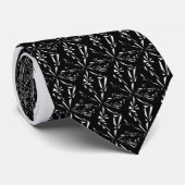 Zwart-wit gebroken glazen patroon stropdas (Opgerold)