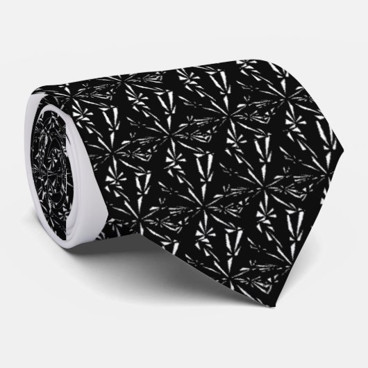 Zwart-wit gebroken glazen patroon stropdas (Opgerold)