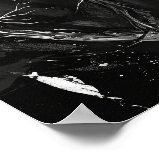  zwart-wit gebroken hart illustratie poster (Hoek)