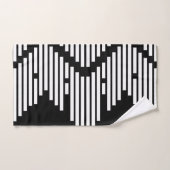 Zwart-wit gebroken lijnen gestapeld bad handdoek (Handdoek)