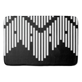 Zwart-wit gebroken lijnen gestapeld badmat