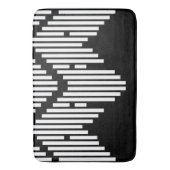 Zwart-wit gebroken lijnen gestapeld badmat (Voorkant Verticaal)