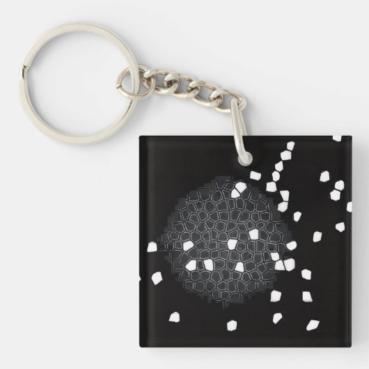 Zwart-wit gebroken puzzelsleutelhanger sleutelhanger (voorkant)