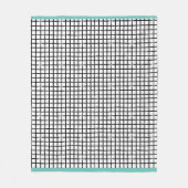 Zwart-wit gebundeld patroontapijt fleece deken (Voorkant)