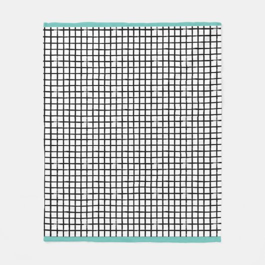 Zwart-wit gebundeld patroontapijt fleece deken (Voorkant)