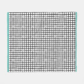 Zwart-wit gebundeld patroontapijt fleece deken (Voorkant (Horizontaal))