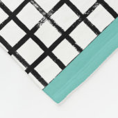 Zwart-wit gebundeld patroontapijt fleece deken (Hoek)