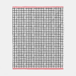Zwart-wit gebundeld patroontapijt fleece deken