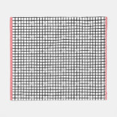 Zwart-wit gebundeld patroontapijt fleece deken (Voorkant (Horizontaal))