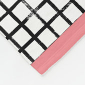 Zwart-wit gebundeld patroontapijt fleece deken (Hoek)