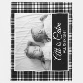 Zwart wit gecheckt alle kalm Bright Foto Fleece Deken (Voorkant)