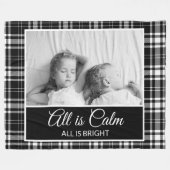 Zwart wit gecheckt alle kalm Bright Foto Fleece Deken (Voorkant (Horizontaal))