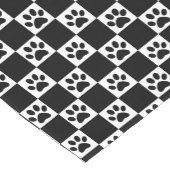 Zwart-wit gecheckt hond-paw-patroon korte tafelloper (Hoek)