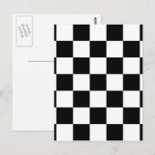 Zwart-wit gecheckt patroon briefkaart (Voorkant / Achterkant)