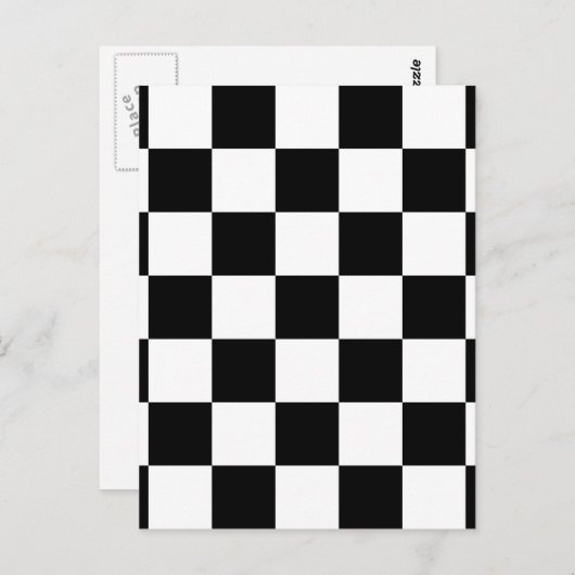 Zwart-wit gecheckt patroon briefkaart (Voorkant / Achterkant)