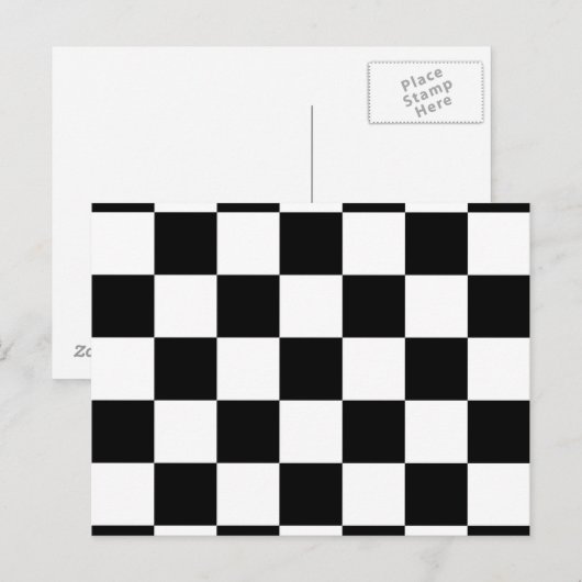Zwart-wit gecheckt patroon briefkaart (Voorkant / Achterkant)