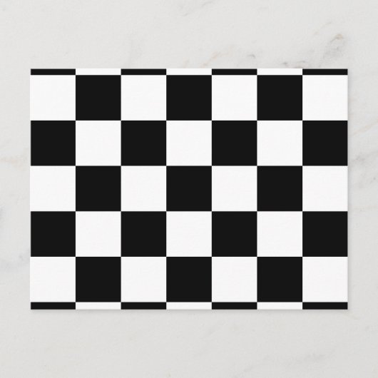 Zwart-wit gecheckt patroon briefkaart (Voorkant)