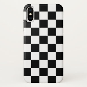 Zwart-wit gecheckt patroon iPhone x hoesje