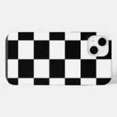 Zwart-wit gecheckt patroon iPhone hoesje (Achterkant horizontaal)