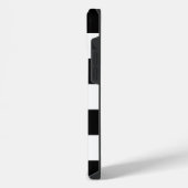 Zwart-wit gecheckt patroon iPhone hoesje (Linkerkant)
