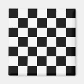 Zwart-wit gecheckt patroon magneet (Voorkant)