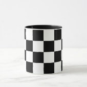 Zwart-wit gecheckt patroon mok (Midden)