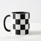 Zwart-wit gecheckt patroon mok (Links)