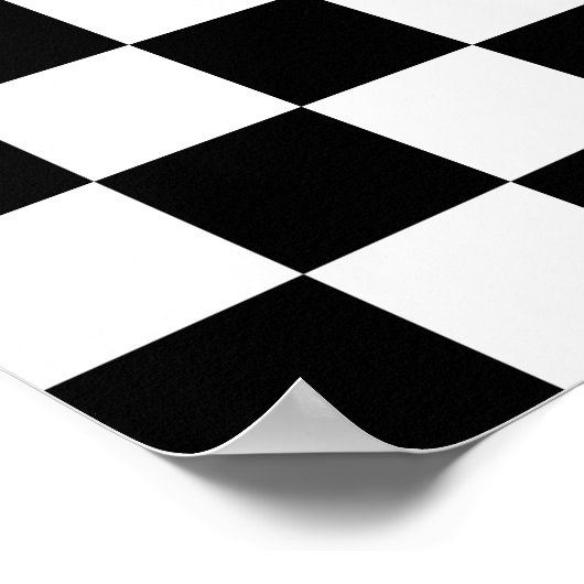 Zwart-wit gecheckt patroon poster (Hoek)